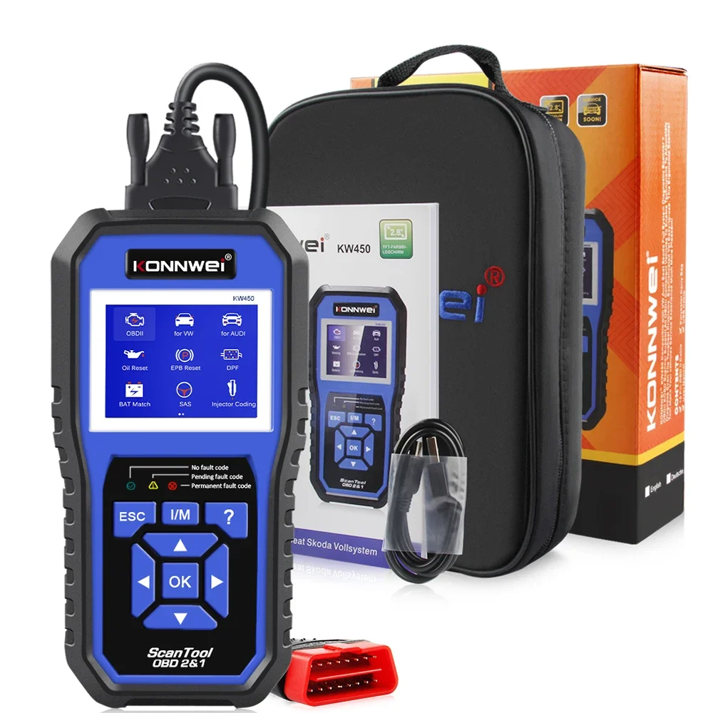 Obd2 Scanner Abs Srs Airbag Reset - KONNWEI KW450 Full Systems OBD2 Diagnostic