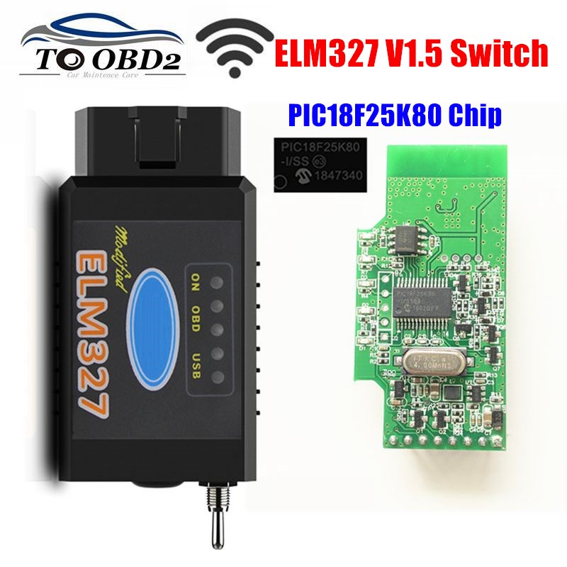 Obd2 Scanner Bluetooth Android - HS-CAN/MS-CAN ELM327 V1.5 Switch PIC18F25K80 Chip