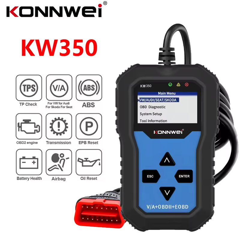 Obd2 Scanner Abs Srs Airbag Reset - KONNWEI KW350 OBD2 Scanner Car Diagnostic