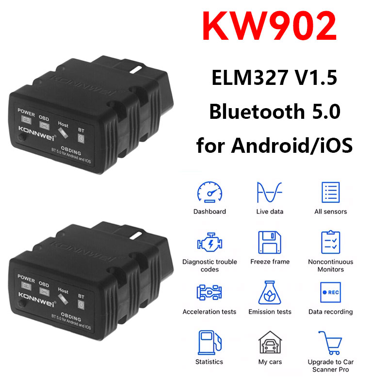 Obd2 Scanner Bluetooth Android - KONNWEI KW902 ELM327 V1.5 OBD2 Scanner