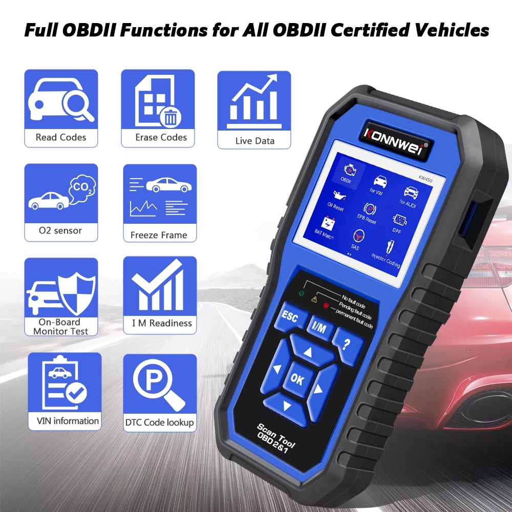 Full Function OBD2 Scanner Dia - огляд і ціна Obd2 Scanner Abs Srs Airbag Reset