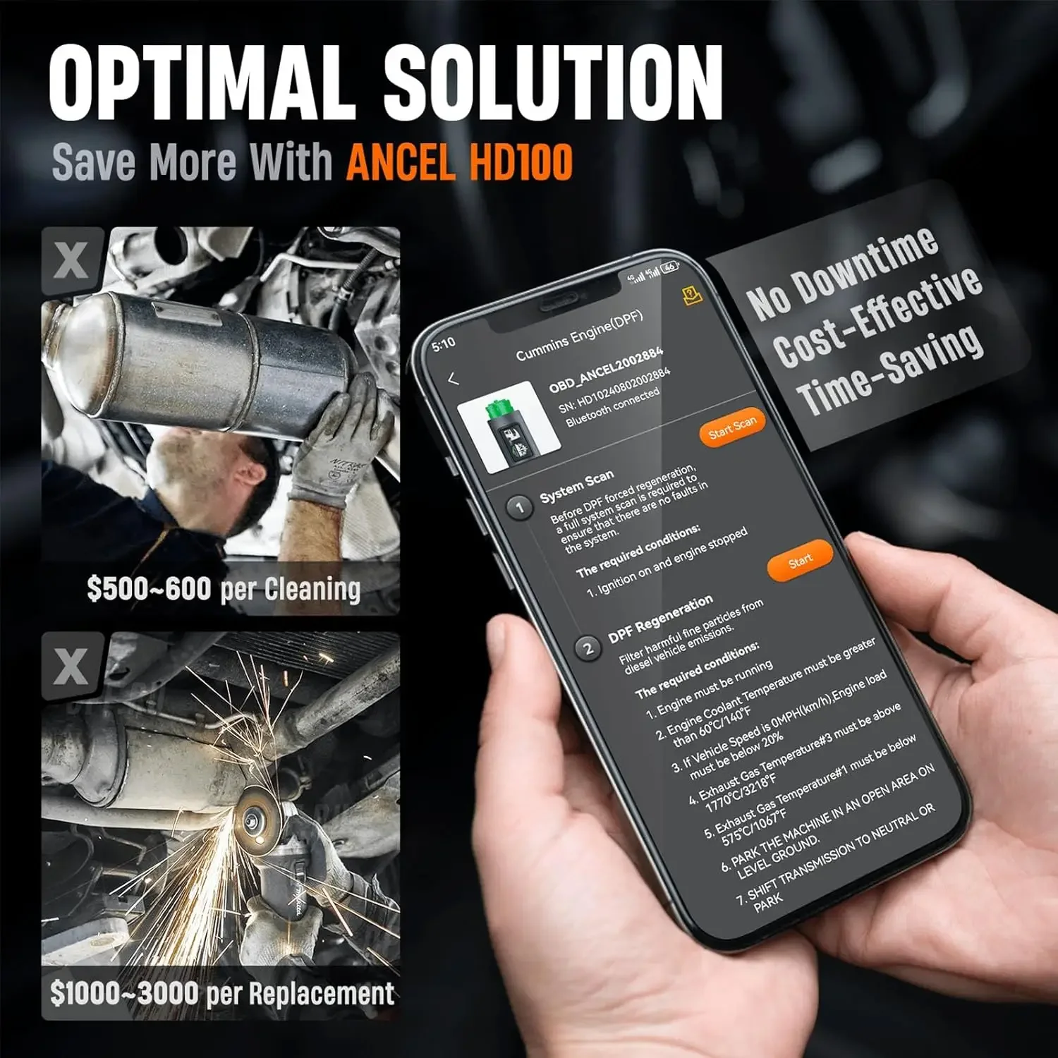 ancel HD100 DPF Reset Full Sys - огляд і ціна Obd2 Scanner Heavy Duty Truck