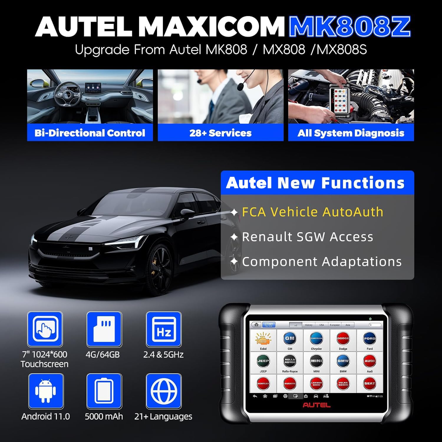Autel Scanner MaxiCOM MK808Z O - огляд і ціна Autel Maxicom Mk808