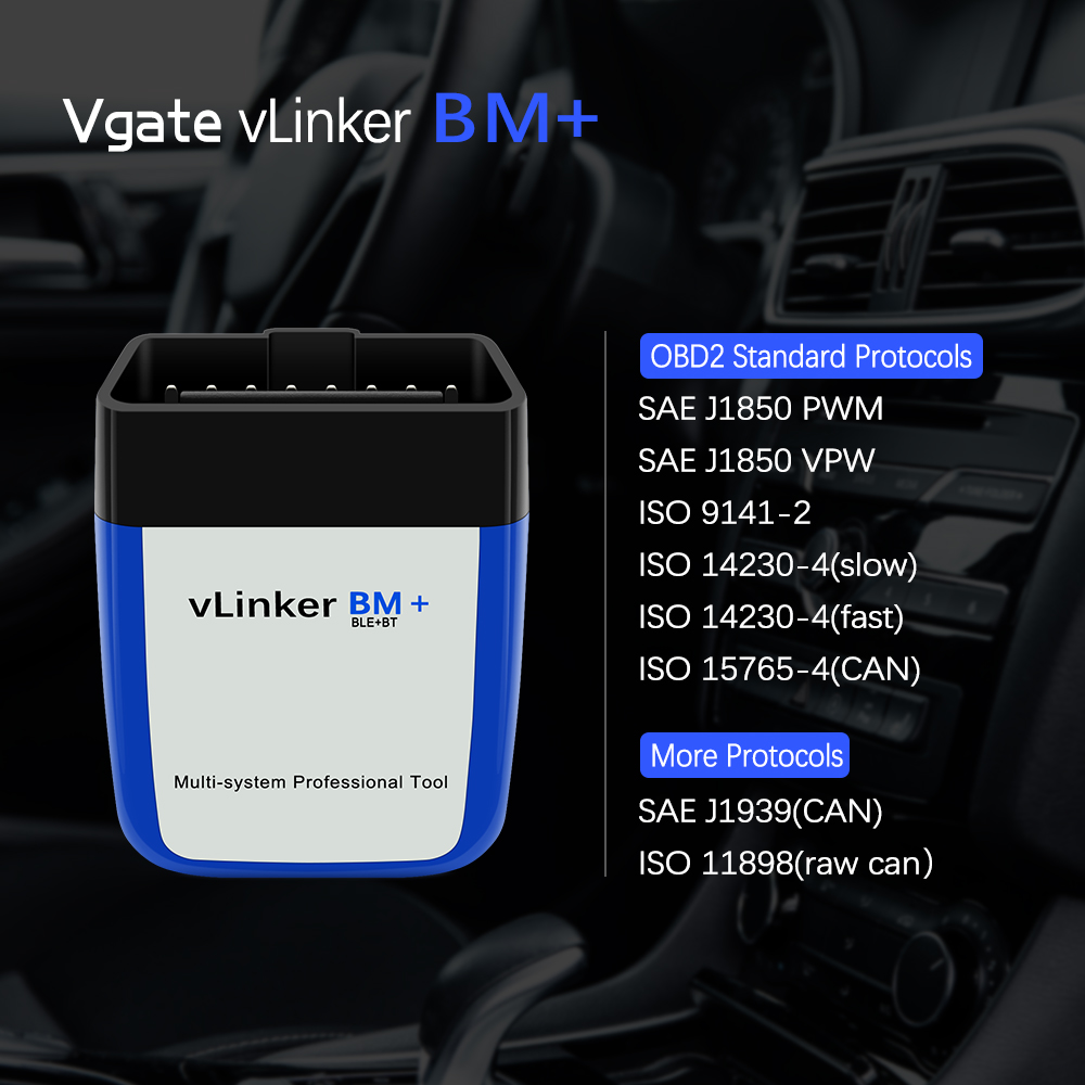 Vgate VLinker BM+/BM ELM327 Bl - огляд і ціна Car Diagnostic Tool Full System