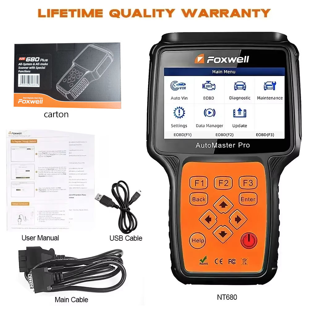 Foxwell NT680 Plus OBD2 Scanne - огляд і ціна Obd2 Scanner Mileage Correction
