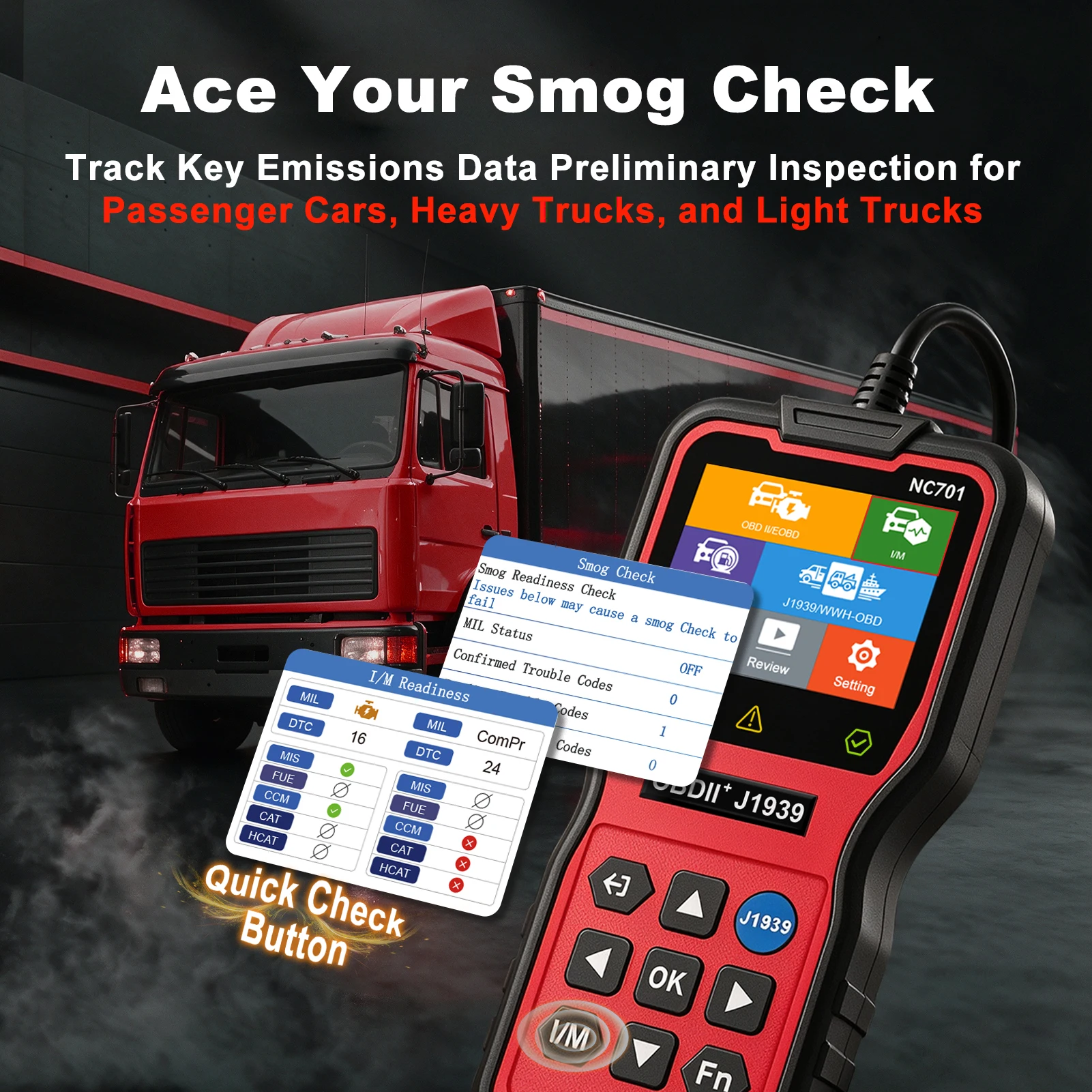 HUMZOR NC701 OBD2 Scanner Diag - огляд і ціна Obd2 Scanner Heavy Duty Truck