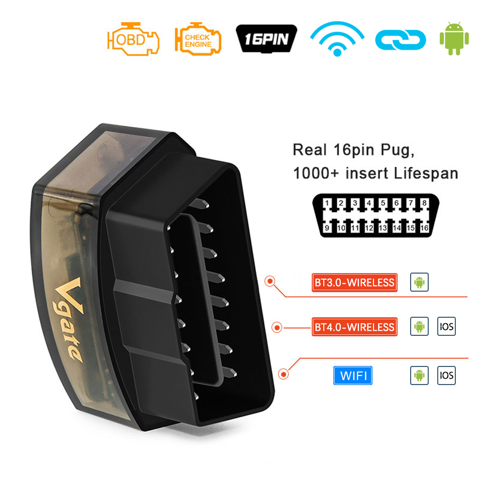 Vgate ELM327 v2.3 ICar Pro OBD - огляд і ціна Obd2 Scanner Bluetooth Android