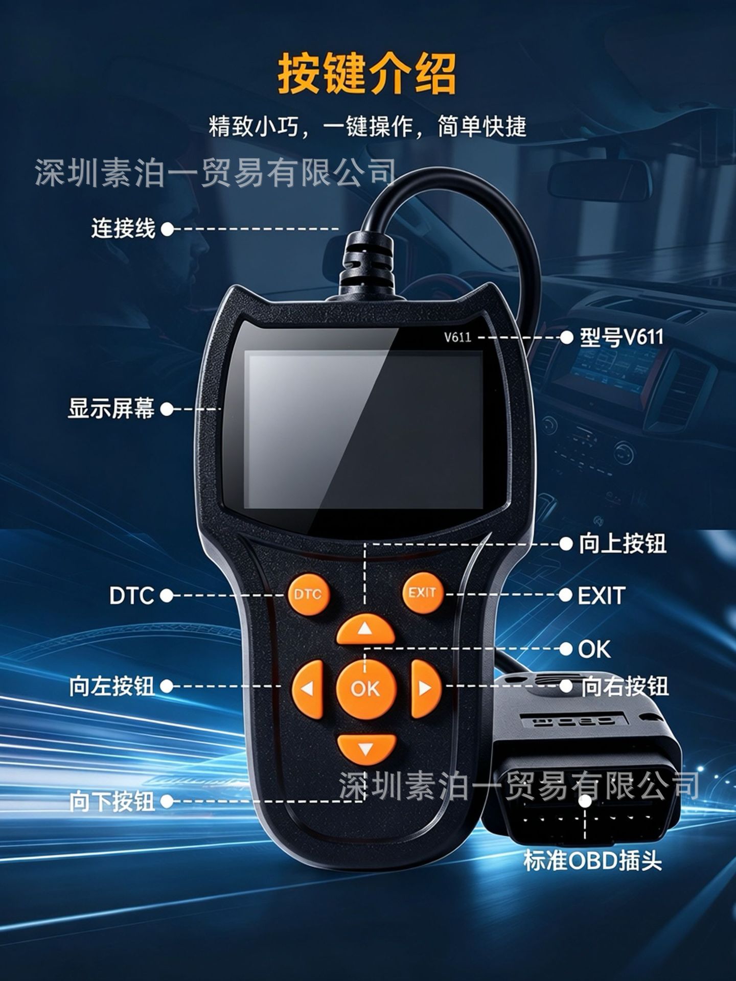 Handheld OBD2 Car Diagnostic S - огляд і ціна Obd2 Code Reader 2.4 Inch