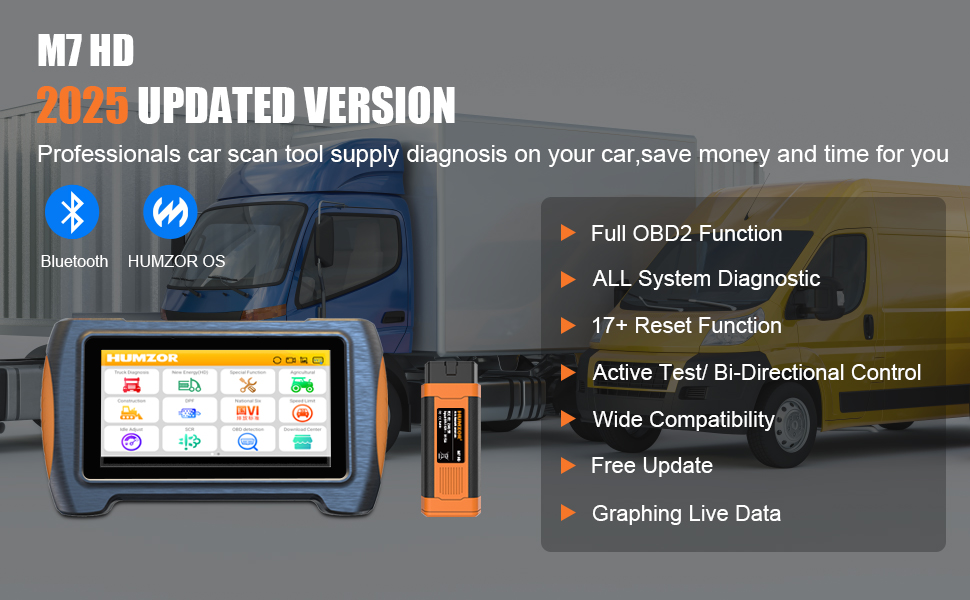 Humzor NexzDAS M7 HD Heavy Dut - огляд і ціна Obd2 Scanner Heavy Duty Truck