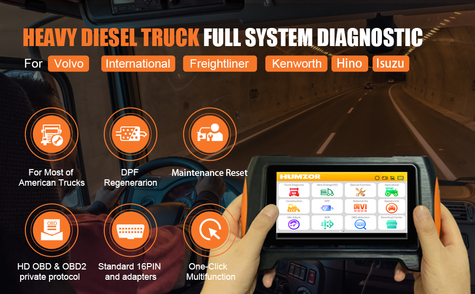 Humzor NexzDAS M7 HD Heavy Dut - огляд і ціна Obd2 Scanner Heavy Duty Truck