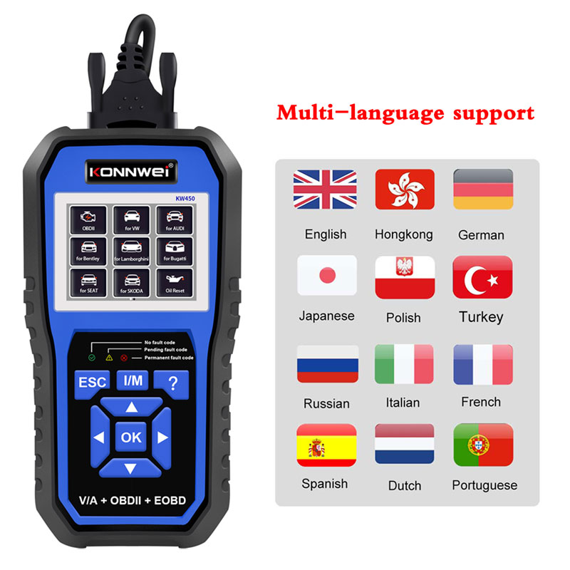 KONNWEI KW450 VAG Car OBD2 Dia - огляд і ціна Obd2 Scanner Mileage Correction