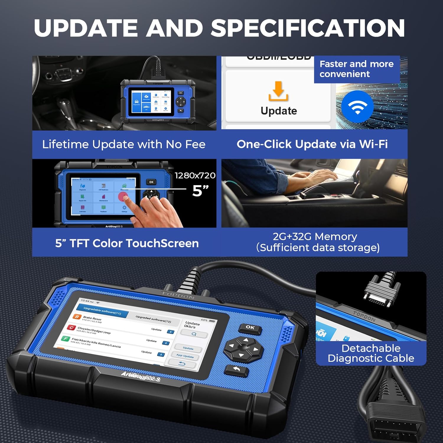TOPDON ArtiDiag600S OBD2 Scann - огляд і ціна Obd2 Scanner Mileage Correction