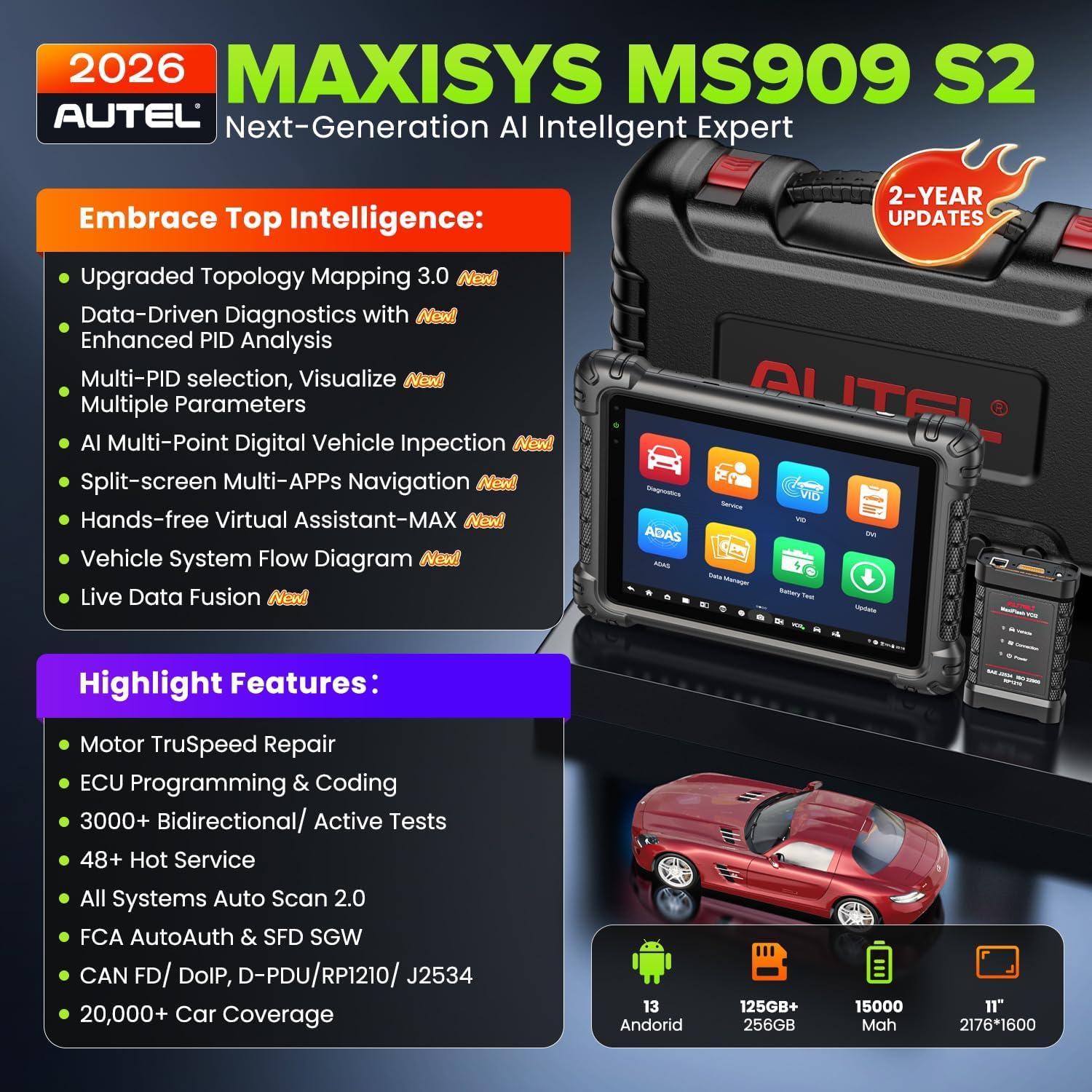 Autel MaxiSys MS909 S2 OBD2 Sc - огляд і ціна Autel Maxisys Ultra