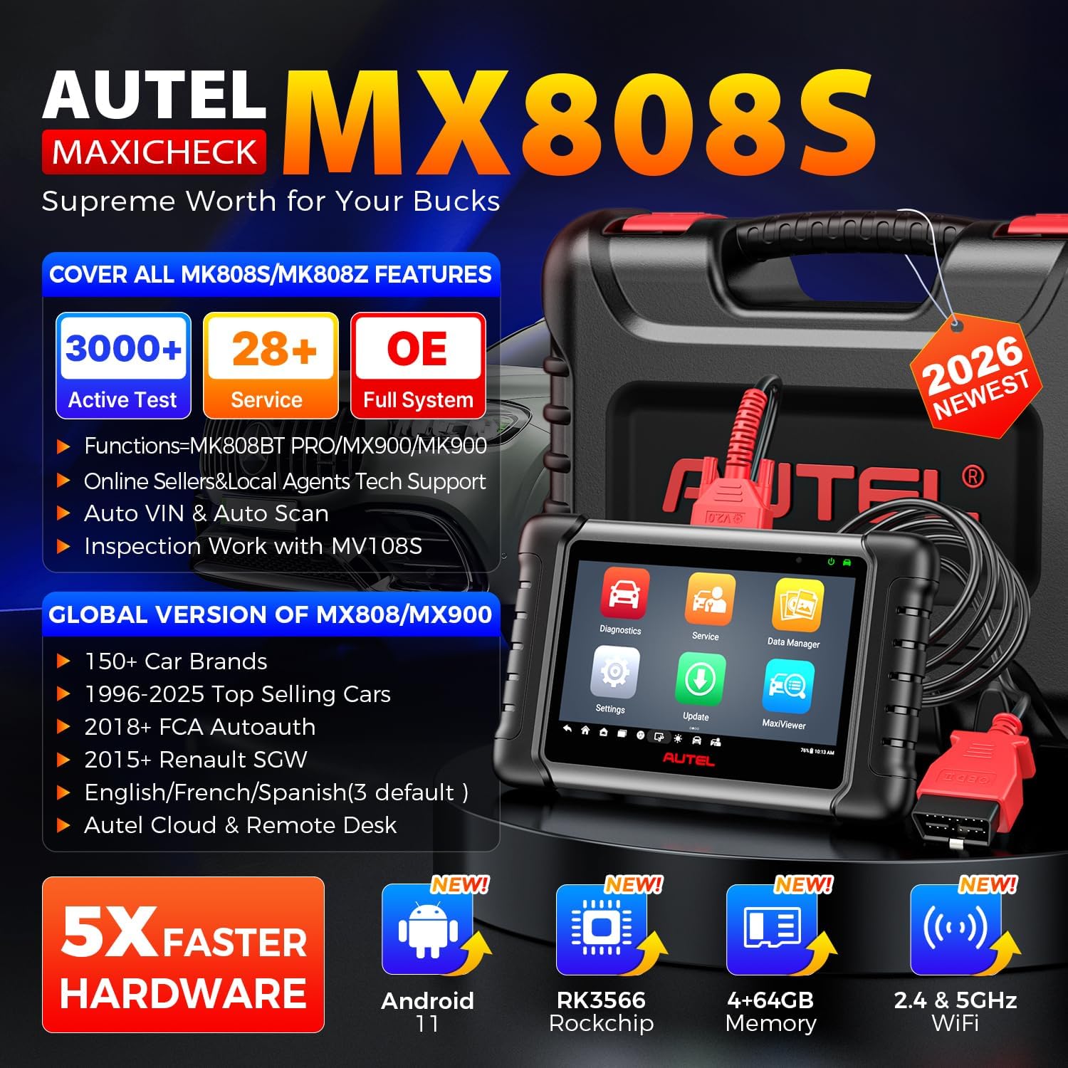 Autel Scanner MaxiCheck MX808S - огляд і ціна Autel Maxicom Mk808