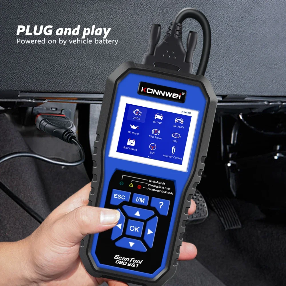 KOWWEI STABLE KW450 VAG OBD2 S - огляд і ціна Obd2 Scanner Abs Srs Airbag Reset